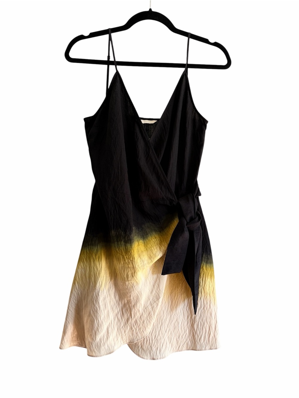 Black & Yellow Ombre Wrap Dress